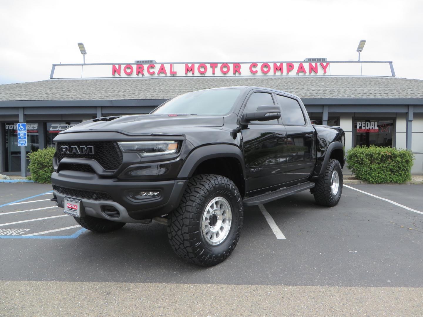 2023 BLACK /BLACK RAM 1500 Ram 1500 TRX (1C6SRFU92PN) with an 6.2L Supercharged HEMI V8 SRT engine, automatic transmission, located at 2630 Grass Valley Highway, Auburn, CA, 95603, (530) 508-5100, 38.937893, -121.095482 - TRX sitting on Eibach front and rear springs, 37" Nitto Ridge Grappler tires, 17" Method race wheels, and window tint. - Photo#0